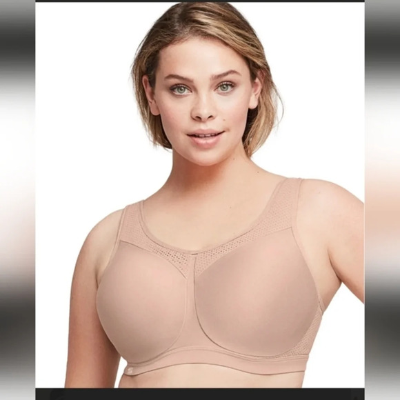 GLAMORISE High Impact Seamless Underwire Sports Bra Plus Size 44H Cafe - Picture 1 of 12